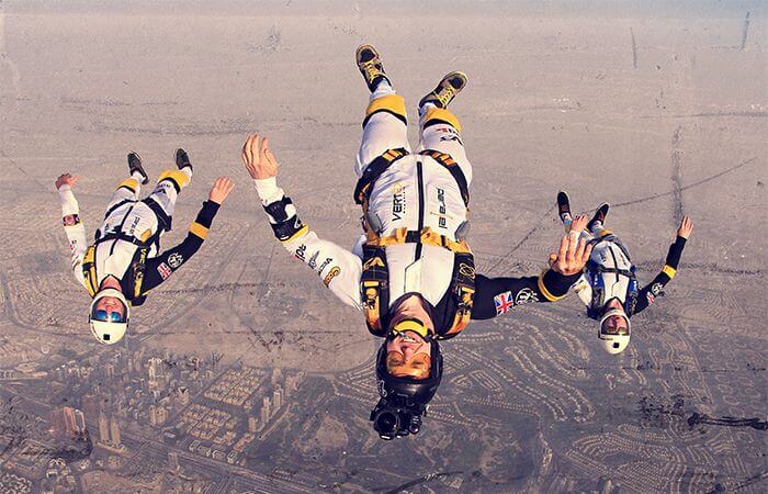 Professional skydiving freefly team parallel freefly. Skydiving over dubai.